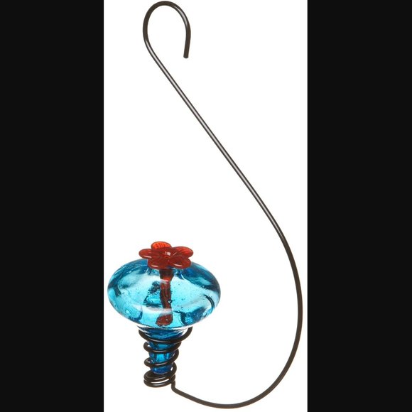Hummingbird feeder hand blown glass - Picture 10 of 13